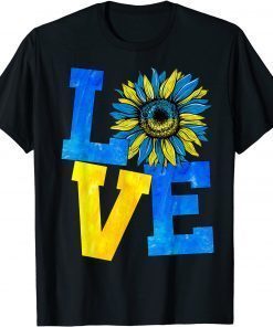 LOVE Ukraine Sunflower Ukrainian Flag Stand With Ukraine T-Shirt