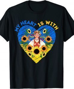 MY HEART IS WITH UKRAINE, Ukrainian Flag Traditional T-Shirt