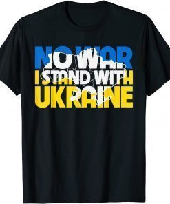 No War I Stand With Ukraine Roots Ukrainian Flag T-Shirt