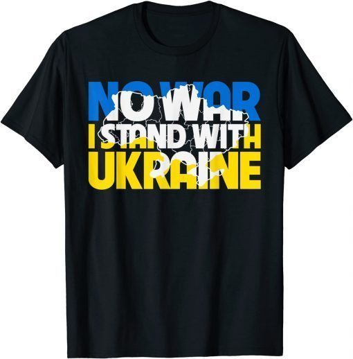 No War I Stand With Ukraine Roots Ukrainian Flag T-Shirt