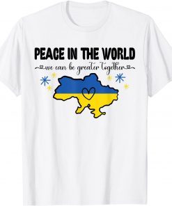 Peace In The World I Stand With Ukraine Heart T-Shirt