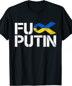 Puck Futin Ukraine Ribbon Stand With Ukraine Support Ukraine T-Shirt