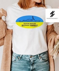 Russian Warship Go Fuck Yourself Ukrainian Flag T-shirt