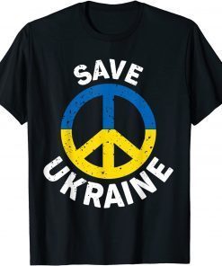 Save Ukraine I Stand With Ukraine Ukrainian Flag Peace Lover T-Shirt