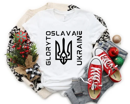 Slava Ukraine Glory to Ukraine I Stand with Ukraine T-Shirt