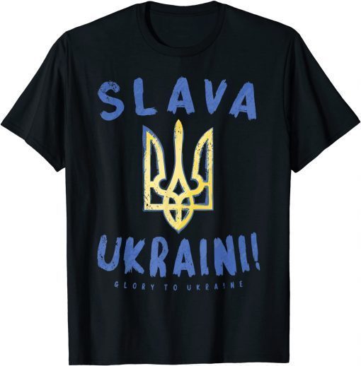 Slava Ukraini Glory To Ukraine Pro Ukraine Emblem T-Shirt