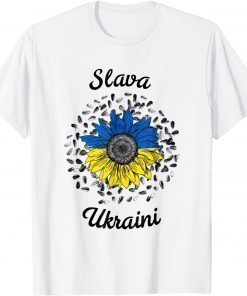 Slava Ukraini Sunflower Ukrainian Flag I Stand With Ukraine T-Shirt