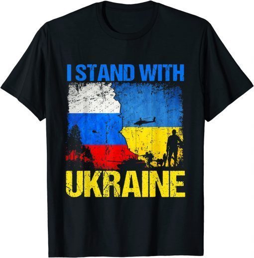 Soldier Flag Support I Stand With Ukraine Russian Ukrainian T-Shirt