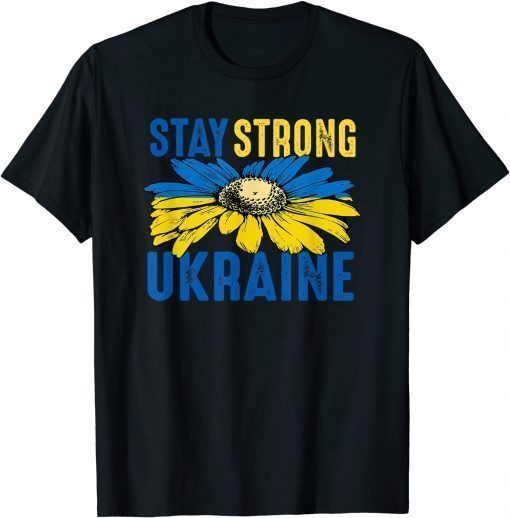 Stay Strong Ukraine Sunflower Hippie, Peace Love Ukraine T-Shirt