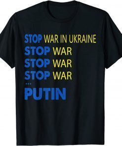 Stop War in Ukraine Meme Puck Futin Ukrainian Lover Support T-Shirt