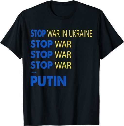 Stop War in Ukraine Meme Puck Futin Ukrainian Lover Support T-Shirt