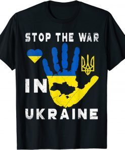 Stop the war in Ukraine Support Ukrainians Flag Ukraine T-Shirt