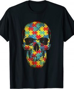Sugar Skull Autism Awareness Mom Dad Kids Autism T-Shirt