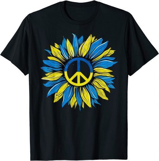 Sunflower Ukrainian Flag I Stand With Ukraine Peace T-Shirt