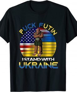 Support I Stand With Ukraine Big-foot Puck Futin T-Shirt