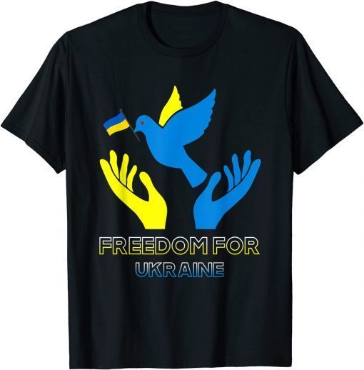 Support Ukraine Freedom for Ukraine Ukrainian Flag T-Shirt