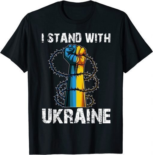 Support Ukraine I Stand With Flag Patriot Peace T-Shirt