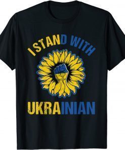 Support Ukraine I Stand With Ukrainian sunflower fist flag Ukraine Flag T-Shirt