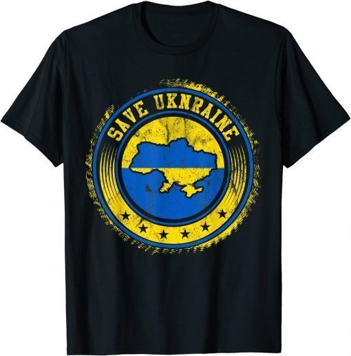 Support Ukraine Save Ukraine Ukranian Flag T-Shirt