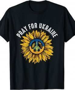 Support Ukraine Stand I With Ukraine Sunflower Flag America T-Shirt