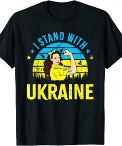 Support Ukraine Strong Women Girls I Stand With Ukraine T-Shirt