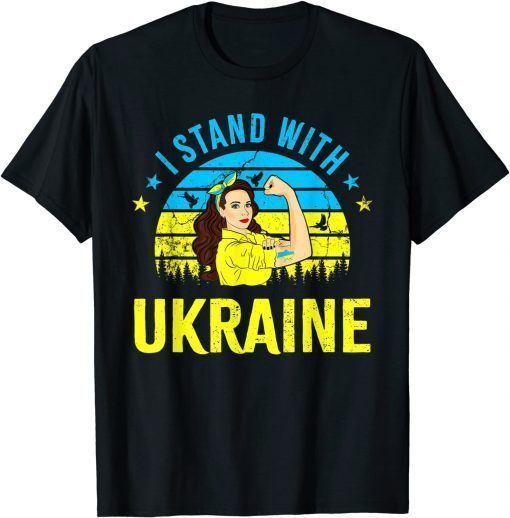 Support Ukraine Strong Women Girls I Stand With Ukraine T-Shirt