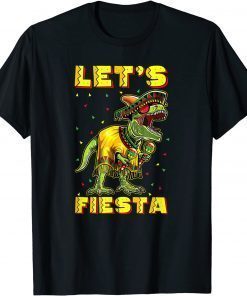 Lets Fiesta T Rex Tyrannosaurus Poncho Hat Cinco De Mayo T-Shirt