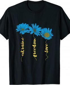 Ukraine Flag Sunflower Freedom Love T-Shirt