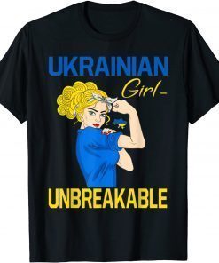 Ukraine Girl Ukrainian Girl Flag Messy Bun Ukraine Women T-Shirt