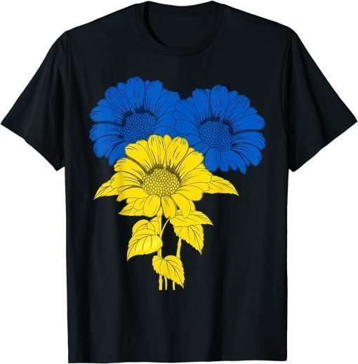 Ukraine Sunflowers Blue Yellow Support Peace Ukrainian Flag T-Shirt