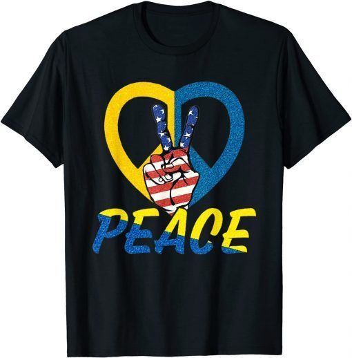 Ukraine Ukrainian Flag USA Stand With Ukraine Lover T-Shirt