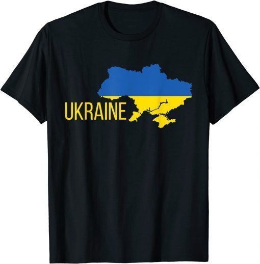 Ukrainian Flag Map Love Support Ukrainians Ukraine Country T-Shirt