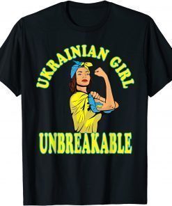 Ukrainian Girl Unbreakable Feminine Ukraine Flag T-Shirt