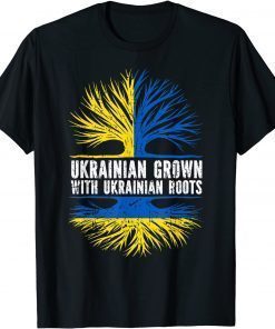 Ukrainian Grown with Ukrainian Roots Flag Ukraine T-Shirt