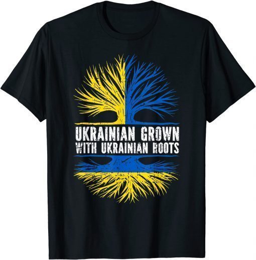 Ukrainian Grown with Ukrainian Roots Flag Ukraine T-Shirt