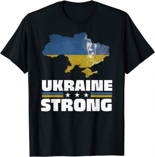 Vintage Soldier Ukrainians Flag Ukrain In Ukrain Map T-Shirt