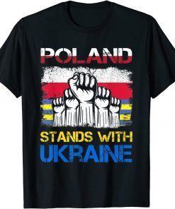 Vintage Ukraine Ukrainian Flag Ukraine & Poland Flag T-Shirt