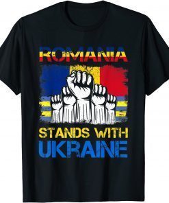 Vintage Ukraine Ukrainian Flag Ukraine & Romania Flag T-Shirt
