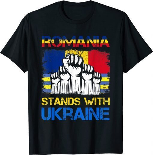 Vintage Ukraine Ukrainian Flag Ukraine & Romania Flag T-Shirt