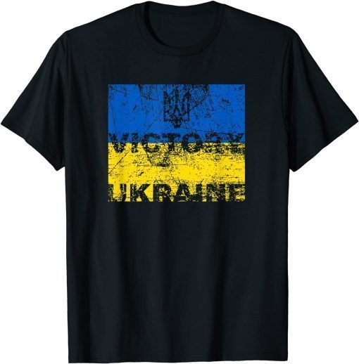 Vintage Victory for Ukraine Flag Symbol T-Shirt