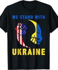 We Stand With Ukraine Ukrainian Flag Ukrainians Puck Futin T-Shirt