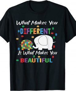 What Makes You Different Autism Child Elephant Mom Awareness T-Shirt