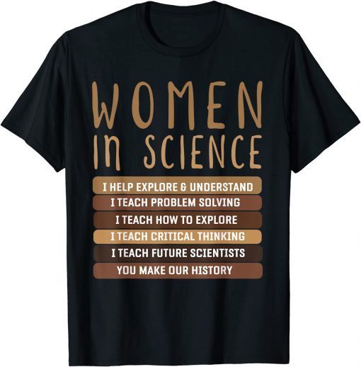 Women Belong In Science Design For Biology & Physics Teacher T-Shirt