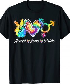 Accept Love Pride Transgender Tie Dye LGBT Pride Month T-Shirt