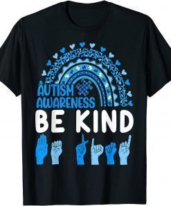 Be Kind Autism Awareness Rainbow Trendy T-Shirt