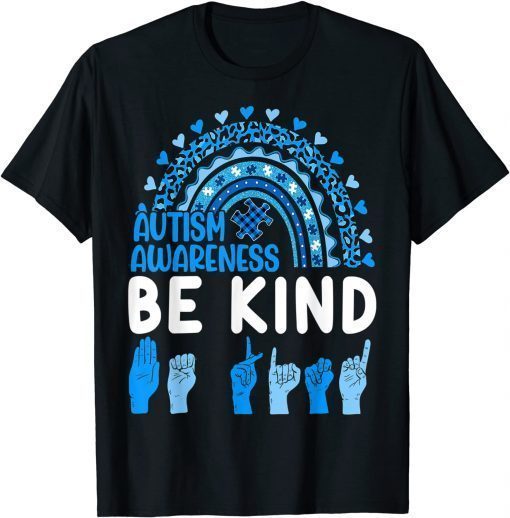 Be Kind Autism Awareness Rainbow Trendy T-Shirt