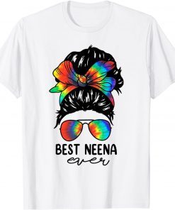 Bleach Best Neena Ever Tie Dye Messy Bun Hair Mother's Day T-Shirt