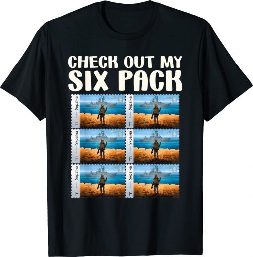 Check Out My Six Pack Ukraine Postage Stamps T-Shirt