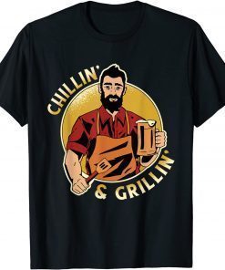 Chillin and Grillin, BBQ Memorial Day Grilling Meat Smoking T-Shirt