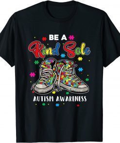 Cool Autism Awareness Be A Kind Sole Rainbow Sneaker Puzzle T-Shirt